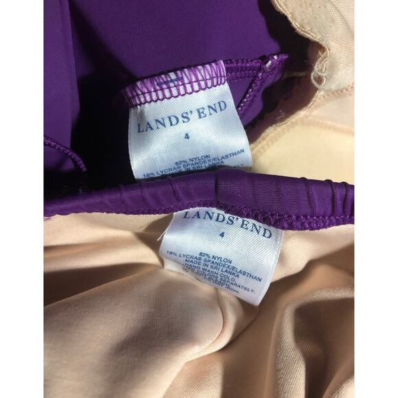 Lands End Tankini & skort set purple With gold accents color size 4 - Picture 9 of 12